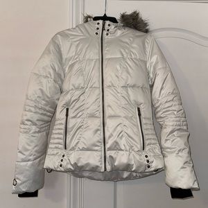 Ski jacket bomber style white obermeyer